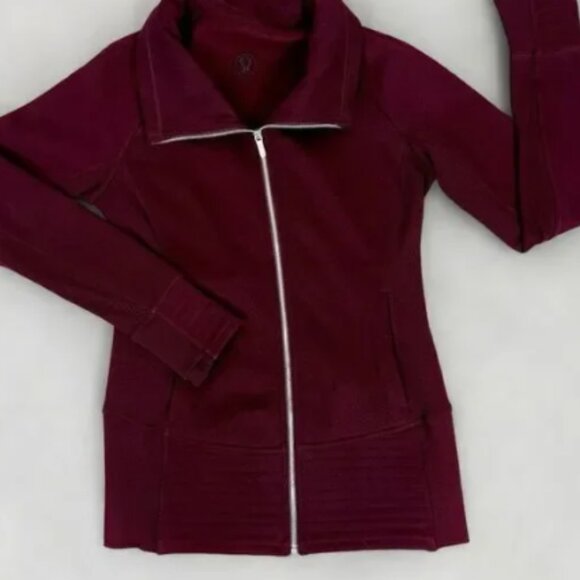 Lululemon Radiant Jacket II Burgundy Size 8 Fleece Full Zip W4BGCS - Picture 6 of 6